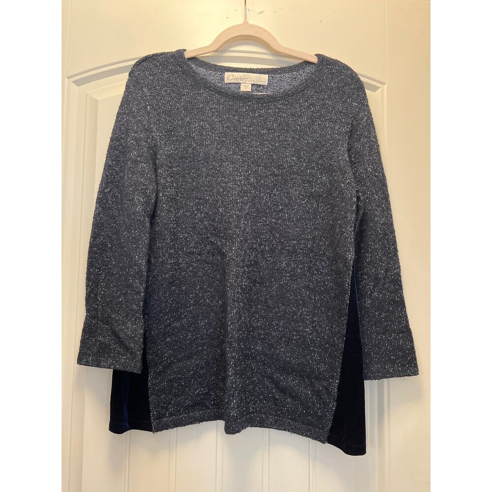 Curio New York Women’s 3/4 Sleeve Crew Neck Soft Pullover‎ Sweater Size S Black